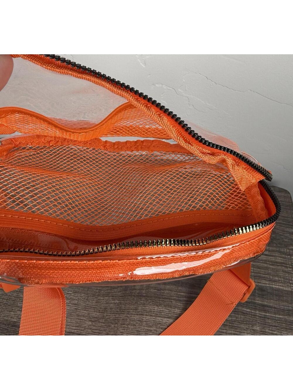 Lululemon Clear Belt Bag Orange Mesh Crossbody Festival Stadium Bag - Picture 4 of 4